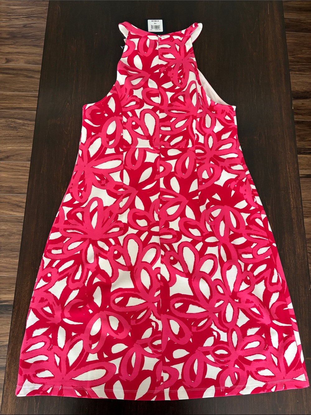 NWT Trina Turk Pink and White Floral Halter Mini Dress - Picture 4 of 5